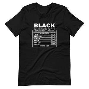 BLACK NUTRITION FACTS Unisex t-shirt